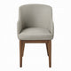 Hima Dining Side Chair Set of 2 | Gray Faux Leather | Walnut Brown Wood