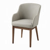 Hima Dining Side Chair Set of 2 | Gray Faux Leather | Walnut Brown Wood