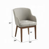 Hima Dining Side Chair Set of 2 | Gray Faux Leather | Walnut Brown Wood