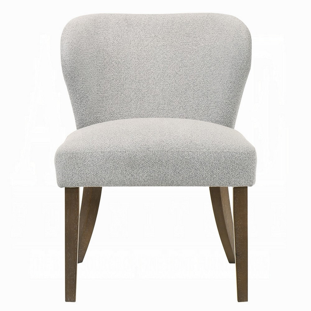 Dea Dining Side Chair Set of 2 | Wingback Gray Chenille | Walnut Brown