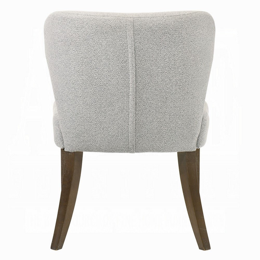 Dea Dining Side Chair Set of 2 | Wingback Gray Chenille | Walnut Brown