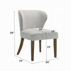 Dea Dining Side Chair Set of 2 | Wingback Gray Chenille | Walnut Brown
