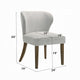 Dea Dining Side Chair Set of 2 | Wingback Gray Chenille | Walnut Brown