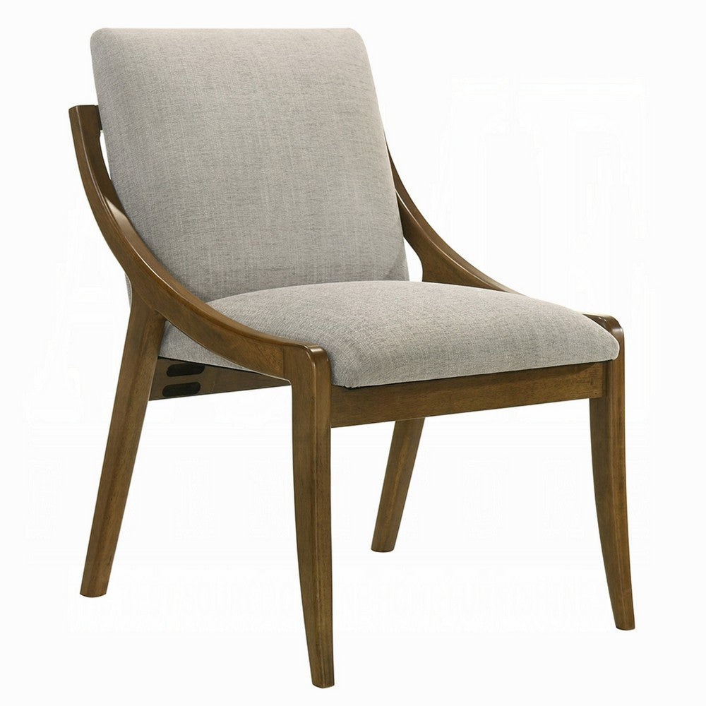 Kea Dining Side Chair Set of 2 | Gray Chenille | Vintage Oak Brown Frame