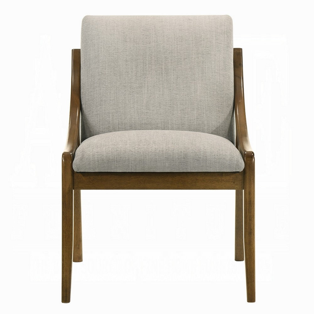 Kea Dining Side Chair Set of 2 | Gray Chenille | Vintage Oak Brown Frame