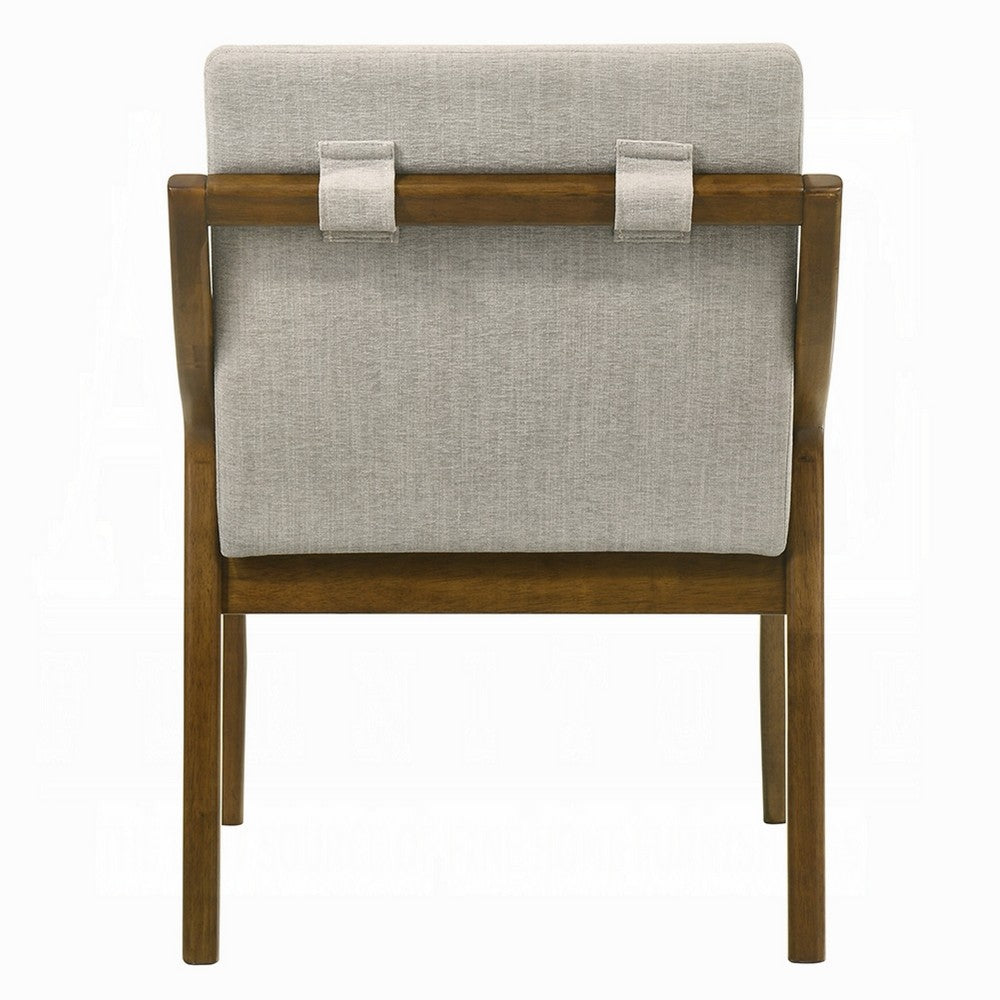 Kea Dining Side Chair Set of 2 | Gray Chenille | Vintage Oak Brown Frame