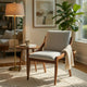 Kea Dining Side Chair Set of 2 | Gray Chenille | Vintage Oak Brown Frame