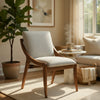 Kea Dining Side Chair Set of 2 | Gray Chenille | Vintage Oak Brown Frame