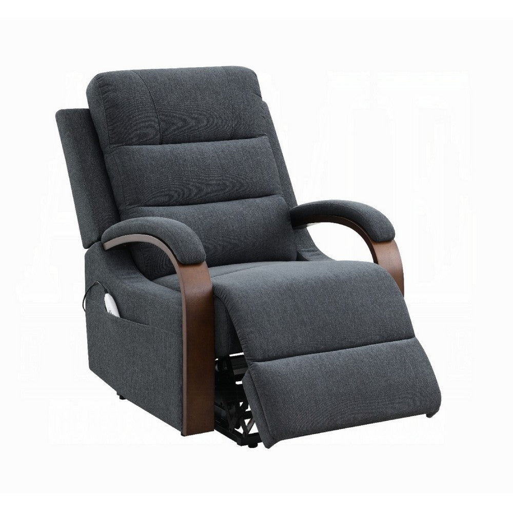 Jea Power Recliner Armchair with Lift Heating Massage | Gray Chenille Fabric