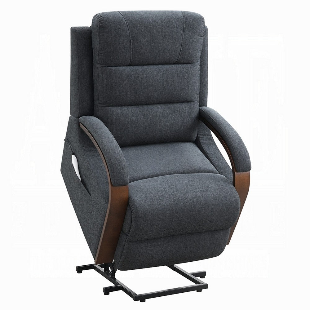 Jea Power Recliner Armchair with Lift Heating Massage | Gray Chenille Fabric