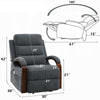Jea Power Recliner Armchair with Lift Heating Massage | Gray Chenille Fabric