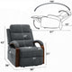 Jea Power Recliner Armchair with Lift Heating Massage | Gray Chenille Fabric