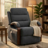 Jea Power Recliner Armchair with Lift Heating Massage | Gray Chenille Fabric
