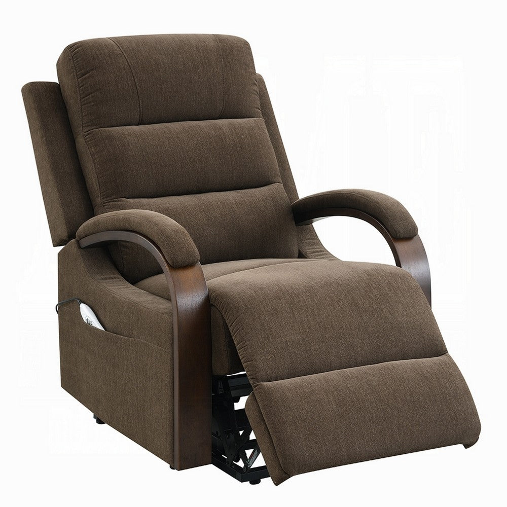 Jea Power Recliner with Stand Lift | Heating & Massage | Brown Chenille