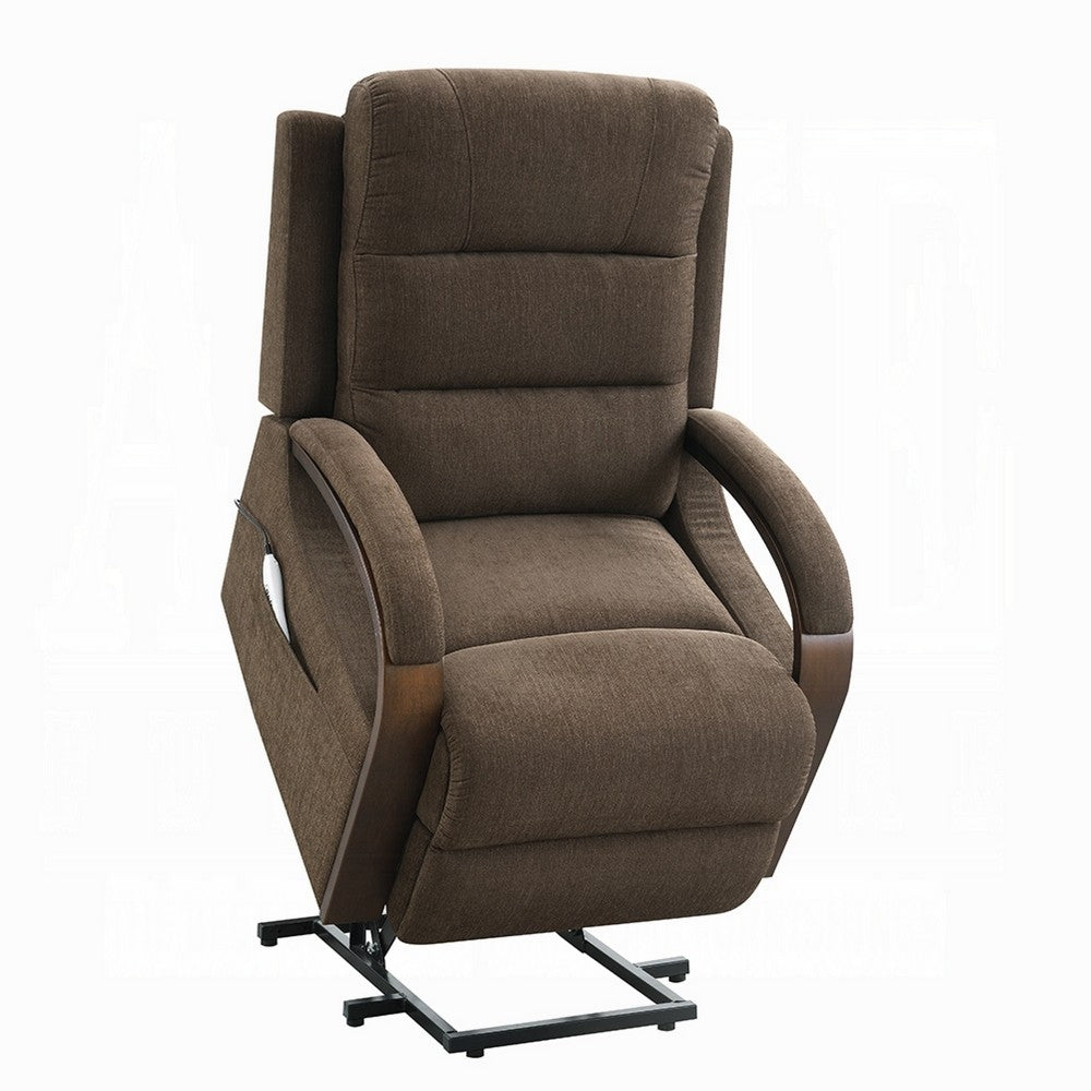 Jea Power Recliner with Stand Lift | Heating & Massage | Brown Chenille