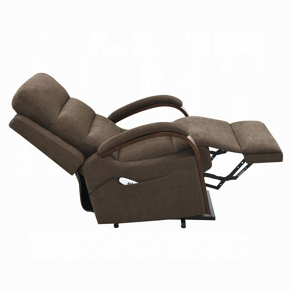 Jea Power Recliner with Stand Lift | Heating & Massage | Brown Chenille