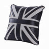 Bran Accent Pillow Set of 2 | Union Jack Black Top Grain Leather | Gray 20"