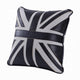 Bran Accent Pillow Set of 2 | Union Jack Black Top Grain Leather | Gray 20"