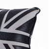 Bran Accent Pillow Set of 2 | Union Jack Black Top Grain Leather | Gray 20"