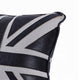 Bran Accent Pillow Set of 2 | Union Jack Black Top Grain Leather | Gray 20"