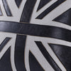 Bran Accent Pillow Set of 2 | Union Jack Black Top Grain Leather | Gray 20"