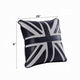 Bran Accent Pillow Set of 2 | Union Jack Black Top Grain Leather | Gray 20"