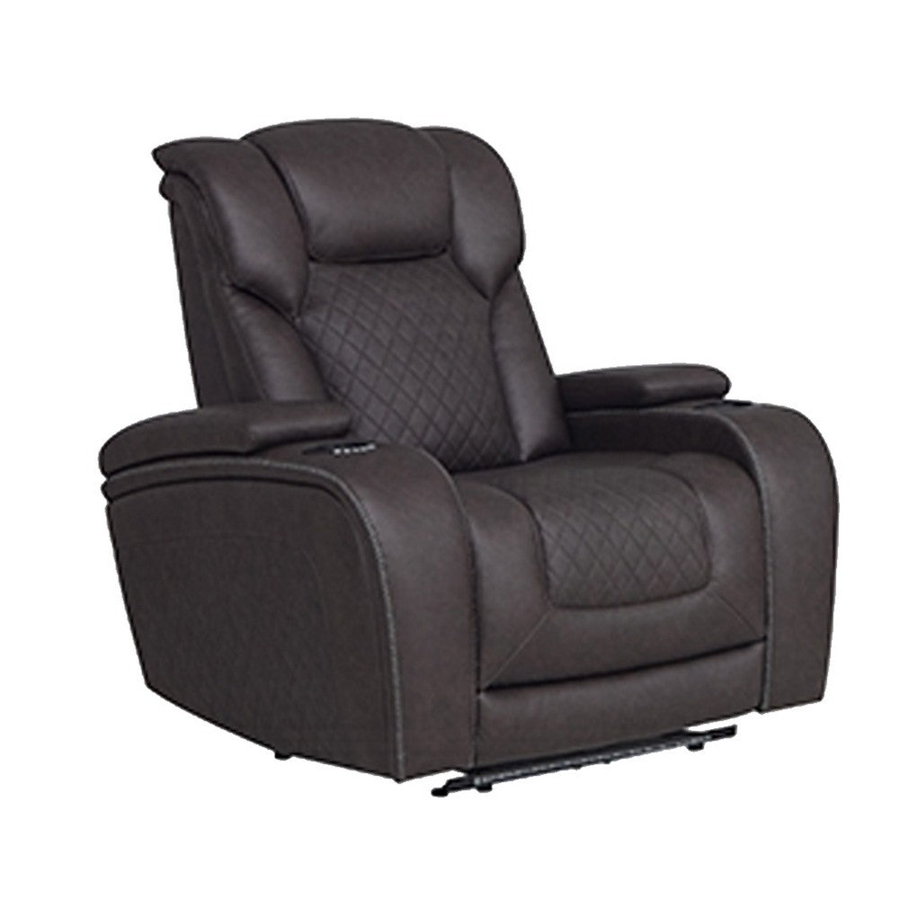 Pija Power Motion Recliner with Storage | USB & LED Lighting | Dark Gray