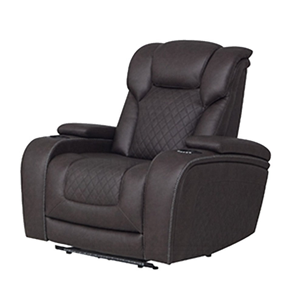 Pija Power Motion Recliner with Storage | USB & LED Lighting | Dark Gray
