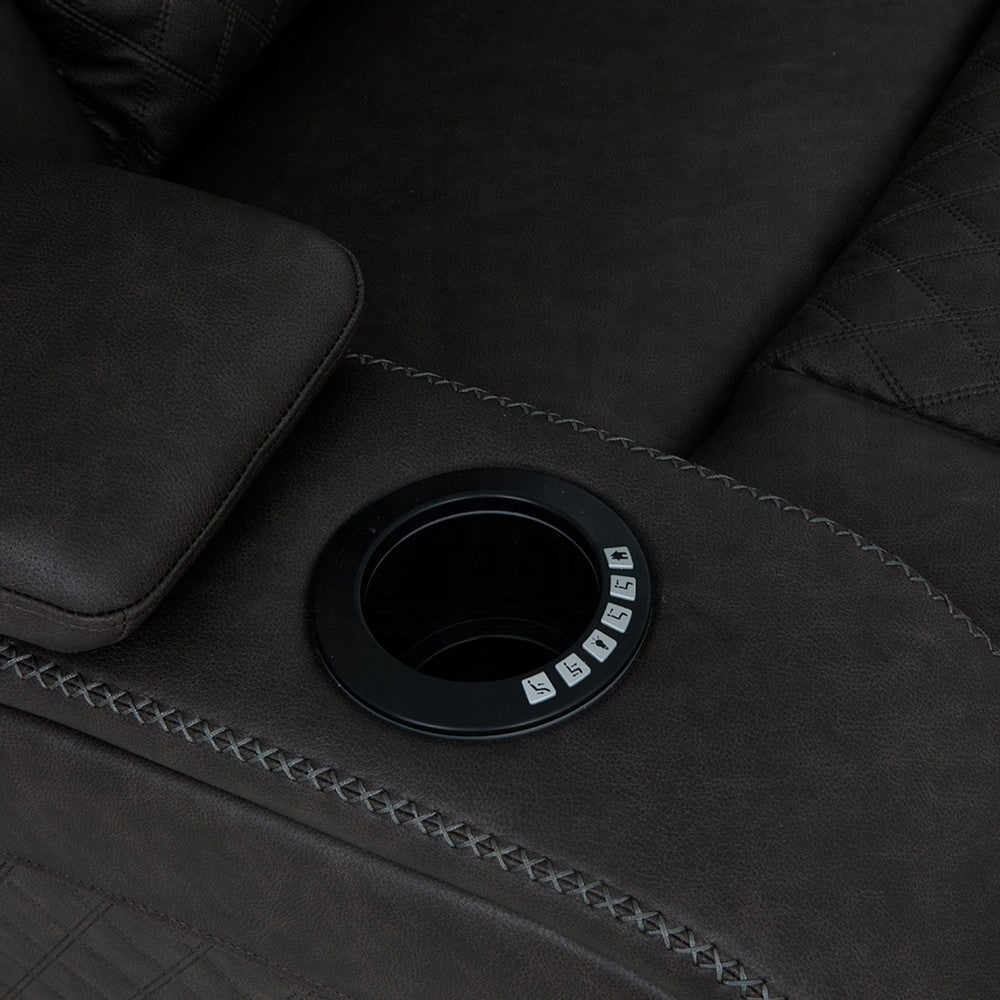 Pija Power Motion Recliner with Storage | USB & LED Lighting | Dark Gray
