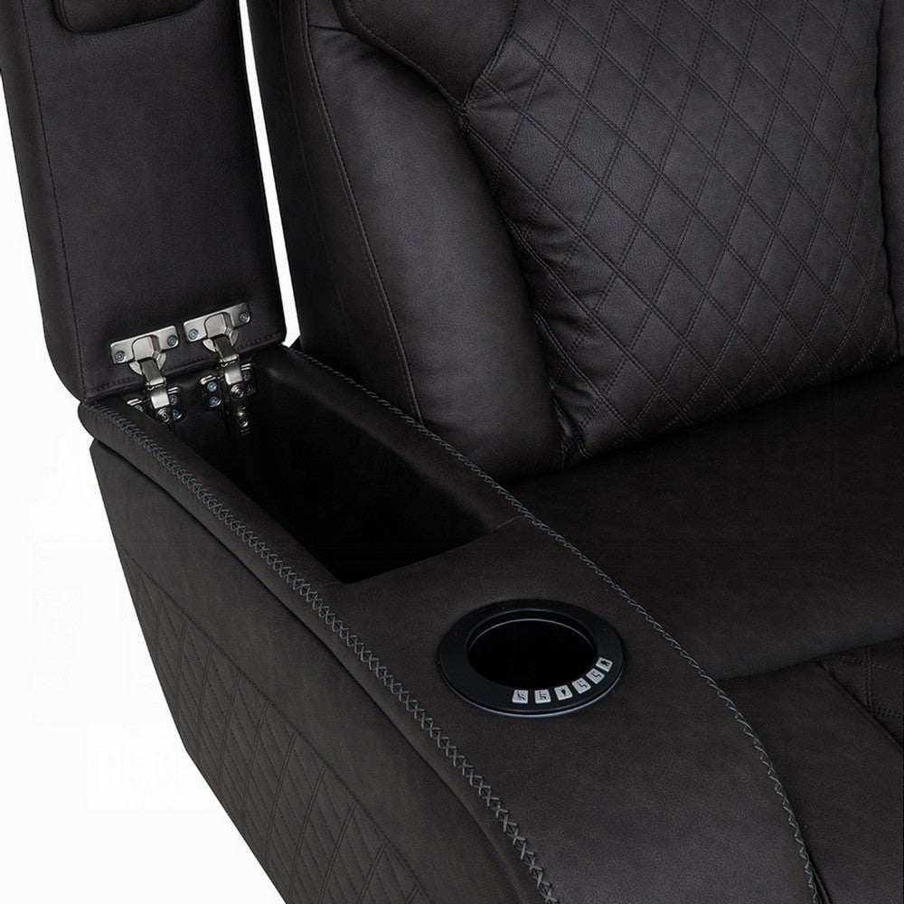Pija Power Motion Recliner with Storage | USB & LED Lighting | Dark Gray