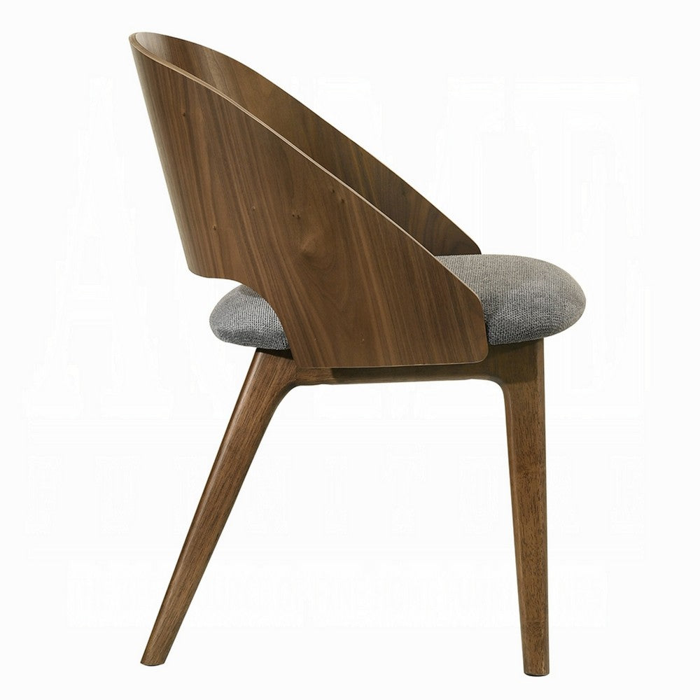 Dio Dining Side Chair Set of 2 | Open Cut Curved Back | Walnut Brown