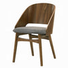Dio Dining Side Chair Set of 2 | Open Cut Curved Back | Walnut Brown