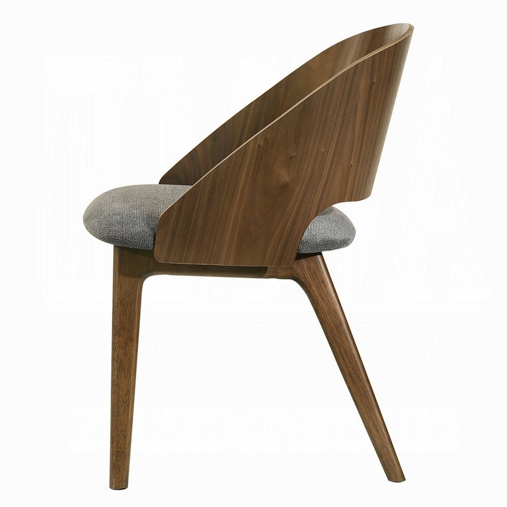 Dio Dining Side Chair Set of 2 | Open Cut Curved Back | Walnut Brown
