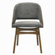 Dio Dining Side Chair Set of 2 | Gray Padded Curved Back | Walnut Brown