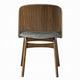 Dio Dining Side Chair Set of 2 | Gray Padded Curved Back | Walnut Brown