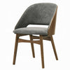 Dio Dining Side Chair Set of 2 | Gray Padded Curved Back | Walnut Brown
