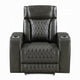 Neja Power Motion Recliner Chair | LED and USB | Dark Gray Faux Leather