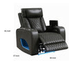 Neja Power Motion Recliner Chair | LED and USB | Dark Gray Faux Leather