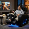 Neja Power Motion Recliner Chair | LED and USB | Dark Gray Faux Leather