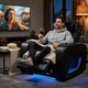Neja Power Motion Recliner Chair | LED and USB | Dark Gray Faux Leather