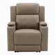 Jeja Power Motion Recliner Chair with Storage | Gray Faux Camel Leather