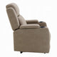 Jeja Power Motion Recliner Chair with Storage | Gray Faux Camel Leather