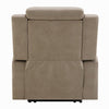 Jeja Power Motion Recliner Chair with Storage | Gray Faux Camel Leather