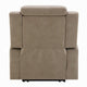 Jeja Power Motion Recliner Chair with Storage | Gray Faux Camel Leather