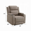 Jeja Power Motion Recliner Chair with Storage | Gray Faux Camel Leather