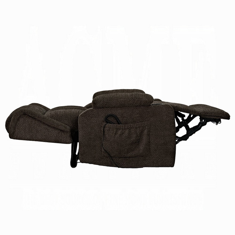 Leu Power Motion Recliner Chair with Lift | Wide Tufting | Brown Linen