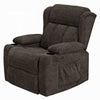 Leu Power Motion Recliner Chair with Lift | Wide Tufting | Brown Linen
