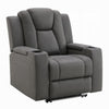 Jeju Power Motion Recliner with Power Headrest | LED | Gray Faux Leather