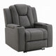 Jeju Power Motion Recliner with Power Headrest | LED | Gray Faux Leather