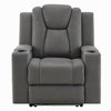 Jeju Power Motion Recliner with Power Headrest | LED | Gray Faux Leather